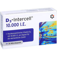 Produktbild von Intercell-Pharma D3-INTERCELL Vitamin D3 10.000 I.E. Kapseln 30 Stück glutenfrei laktosefrei ohne Zusatzstoffe