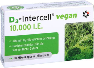 Intercell-Pharma D3-INTERCELL Vitamin D3 aus Flechten vegan 10.000 I.E. Kapseln 30 Stück – Bild 1 von 1