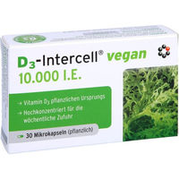 Produktbild von Intercell-Pharma D3-INTERCELL Vitamin D3 aus Flechten vegan 10.000 I.E. Kapseln 30 Stück