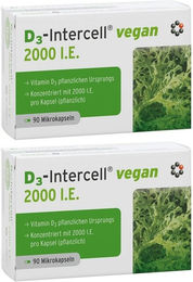 Intercell Pharma D3 Vitamin D3 aus Flechten 2000 IE Vegan Kapseln 180 Stück – Bild 1 von 1