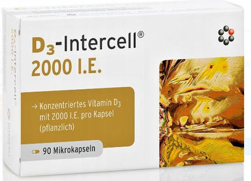 Intercell Pharma Dr. Enzmann D3-Intercell Vitamin D3 2000 IE Kapseln 90 Stück vegan ohne Zusatzstoffe – Bild 1 von 1