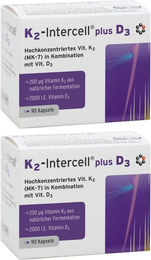 Intercell Pharma K2-Intercell plus D3 Kapseln mit 2000 IE vegan glutenfrei laktosefrei 180 Kapseln – Bild 1 von 1