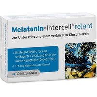 Produktbild von Intercell Pharma Melatonin Retard Kapseln vegan laktosefrei und glutenfrei