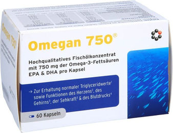 Intercell Pharma Omegan 750 Omega 3 Fischöl hochdosiert Kapseln 60 Stück – Bild 1 von 5