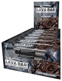 IronMaxx Lava Protein Bar Dark Cookie - 18x40g - Proteinriegel mit Schokolade-Karamell - zuckerarm – Bild 1 von 2