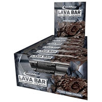 Produktbild von IronMaxx Lava Protein Bar Dark Cookie - 18x40g - Proteinriegel mit Schokolade-Karamell - zuckerarm