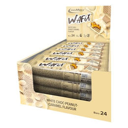 IronMaxx Wafix High Protein Waffelriegel White Choc Peanut Caramel zuckerarm 24 x 39 g – Bild 1 von 2