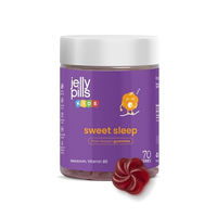 Produktbild von Jelly Pills Melatonin Kinder Gummies 0,5 mg mit Vitamin B6 70 vegane Gummibärchen zuckerfrei und glutenfrei