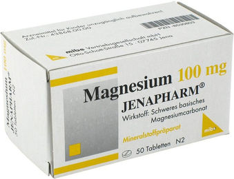 Jenapharm Magnesium Carbonat Tabletten 100 mg 50 Stück für Erwachsene und Kinder – Bild 1 von 1