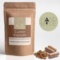 Produktbild von JKR Spices Cumin Kapseln mit 450 mg Kreuzkümmel vegan und ohne Zusatzstoffe 210 Stück