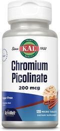 KAL Chrom Picolinat 200 mcg ActivMelt Tabletten 120 Stück ohne Zusatzstoffe für Sportler – Bild 1 von 4