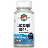 Produktbild von KAL Liposomales Eisen mit Vitamin C 18 mg 30 Kapseln vegan glutenfrei ohne Zusatzstoffe für Frauen und Sportler