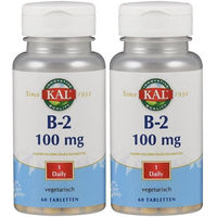 Produktbild von KAL Vitamin B2 Riboflavin 100 mg Tabletten vegan glutenfrei 60 Stück