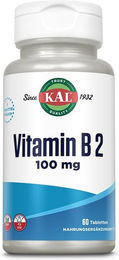 KAL Vitamin B2 Riboflavin 100 mg Tabletten vegan glutenfrei 60 Stück – Bild 1 von 2