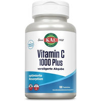 Produktbild von KAL Vitamin C 1000 Plus Ascorbinsäure Retardtabletten vegan glutenfrei 100 Stück