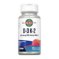 Produktbild von KAL Vitamin D3 1000 IE und Vitamin K2 45 mcg MK-7 ActivMelt Lutschtabletten 60 Stück glutenfrei