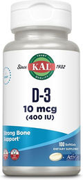 KAL Vitamin D3 400 I.E. Kapseln ohne Zusatzstoffe für Senioren 100 Stück – Bild 1 von 3