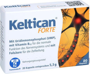 Keltican forte Kapseln mit Uridinmonophosphat, Vitamin B12 und Folsäure vegan glutenfrei laktosefrei – Bild 1 von 2
