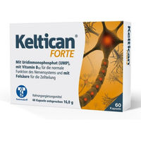 Produktbild von Keltican Forte Kapseln mit Uridinmonophosphat, Vitamin B12 und Folsäure vegan glutenfrei laktosefrei
