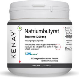 KENAY® Natriumbutyrat SUPREME 1200 mg magenresistente Kapseln 300 Stück – Bild 1 von 2
