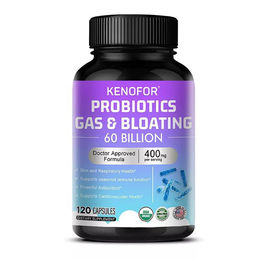 Kenofor Probiotics Gas & Bloating Nahrungsergänzungsmittel für Erwachsene 120 Kapseln – Bild 1 von 4