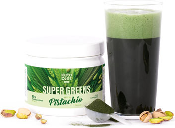 KetoDiet Superfood-Mischung Super Greens Pistaziengeschmack zuckerfrei Pulver 200 g – Bild 1 von 3
