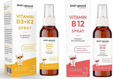 kindgesund® Vitamin B12 und Vitamin D3K2 Kinder Spray vegan zuckerfrei ohne Zusatzstoffe – Bild 1 von 1