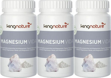 kingnature Magnesiumvida Magnesium Komplex Vegan 180 Kapseln – Bild 1 von 1
