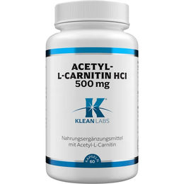 Klean Labs Acetyl-L-Carnitin HCl 500 mg Kapseln 60 Stück vegan ohne Zusatzstoffe – Bild 1 von 2