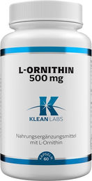 Klean Labs L-Ornithin 500 mg Kapseln 60 Stück vegetarisch hochdosiert – Bild 1 von 3