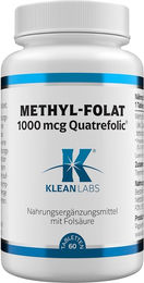 Klean Labs Methyl Folat 1000 mcg Folsäure Tabletten vegan glutenfrei laktosefrei für Schwangere und Stillende 60 Stück – Bild 1 von 1
