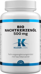 Klean Labs Nachtkerzenöl 500 mg Kapseln Bio Vegan ohne Zusatzstoffe 120 Stück – Bild 1 von 1