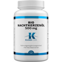 Produktbild von Klean Labs Nachtkerzenöl 500 mg Kapseln Bio Vegan ohne Zusatzstoffe 120 Stück