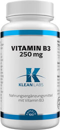 Klean Labs Niacin Vitamin B3 250 mg Kapseln 100 Stück vegan ohne Zusatzstoffe – Bild 1 von 3