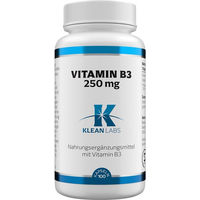 Produktbild von Klean Labs Niacin Vitamin B3 250 mg Kapseln 100 Stück vegan ohne Zusatzstoffe