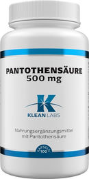 Klean Labs Pantothensäure B5 500 mg Kapseln vegan ohne Zusatzstoffe für Erwachsene und Sportler 100 Stück – Bild 1 von 1