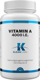 klean LABS Vitamin A 4000 I.U. Kapseln 100 Stück – Bild 1 von 1