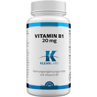 Produktbild von Klean Labs Vitamin B1 20 mg Kapseln vegan ohne Zusatzstoffe 120 Stück