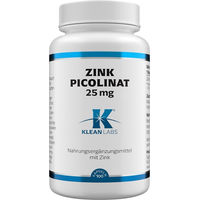 Produktbild von Klean Labs Zink Picolinat 25 mg Kapseln vegan ohne Zusatzstoffe 100 Stück