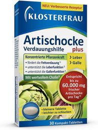 Klosterfrau Artischocke Plus Cholin Tabletten vegan glutenfrei laktosefrei – Bild 1 von 4