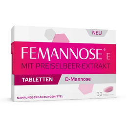Klosterfrau Femannose E Tabletten mit D-Mannose und Preiselbeere 30 Stück vegan glutenfrei laktosefrei – Bild 1 von 2