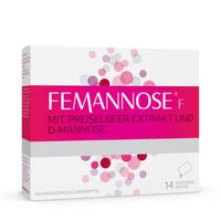 Produktbild von Klosterfrau Femannose F Trinkgranulat mit D-Mannose und Preiselbeer-Extrakt vegan glutenfrei laktosefrei 14 Beutel
