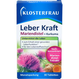 Klosterfrau Leber Kraft Tabletten mit Mariendistel und Kurkuma vegan glutenfrei laktosefrei zuckerfrei 30 Stück – Bild 1 von 3