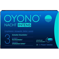 Produktbild von Klosterfrau Nacht Intens Tabletten mit 1,9 mg Melatonin, Ashwagandha, Baldrian und Lavendel, 20 Stück, vegan, laktosefrei und glutenfrei