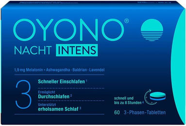 Klosterfrau Nacht Intens Tabletten mit 1,9 mg Melatonin, Ashwagandha, Baldrian und Lavendel, 60 Stück, vegan, laktosefrei und glutenfrei – Bild 1 von 3