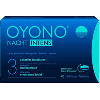 Produktbild von Klosterfrau Nacht Intens Tabletten mit 1,9 mg Melatonin, Ashwagandha, Baldrian und Lavendel, 60 Stück, vegan, laktosefrei und glutenfrei
