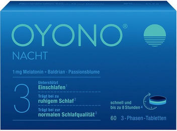 Klosterfrau Nacht Tabletten mit Melatonin, Baldrian und Zitronenmelisse, 60 Stück, vegan, laktosefrei und glutenfrei – Bild 1 von 3