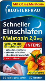 Klosterfrau Schneller Einschlafen Melatonin 2,0 mg Tabletten 30 Stück – Bild 1 von 3