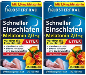 Klosterfrau Schneller Einschlafen Melatonin 2,0 mg Tabletten 30 Stück – Bild 1 von 1