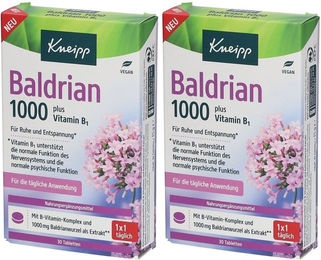 Kneipp Baldrian 1000 plus Vitamin B1 Tabletten vegan glutenfrei laktosefrei 60 Stück – Bild 1 von 1